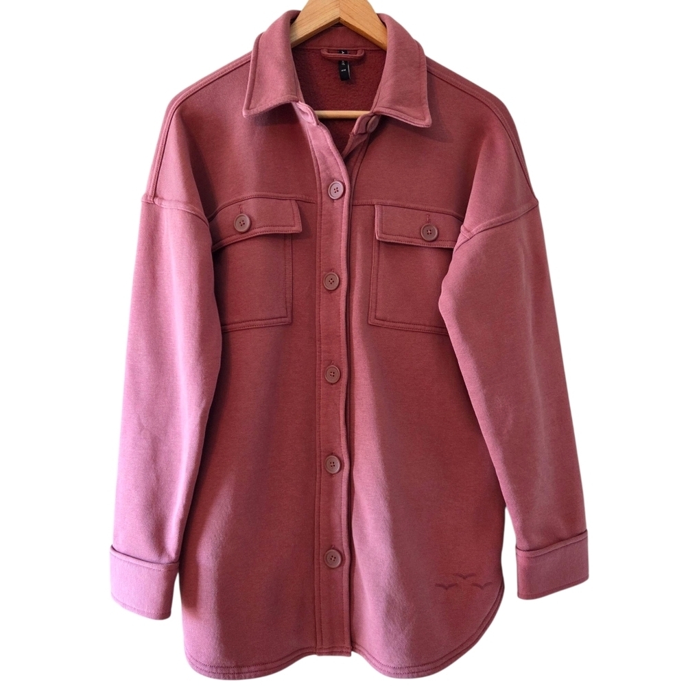 Lazypants Button Down Fall Winter Casual Feminine Fleece Shacket Size Medium